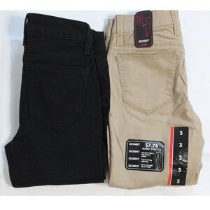 No Boundaries-Size 3 Junior- Skinny Jeans (2Pair) Black & Khaki-New With Tags